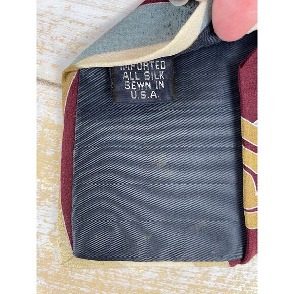 Vintage Retro Men's Necktie All Silk Tie Abstract Pattern 58" x 4" Tino Castelli - Picture 6 of 6